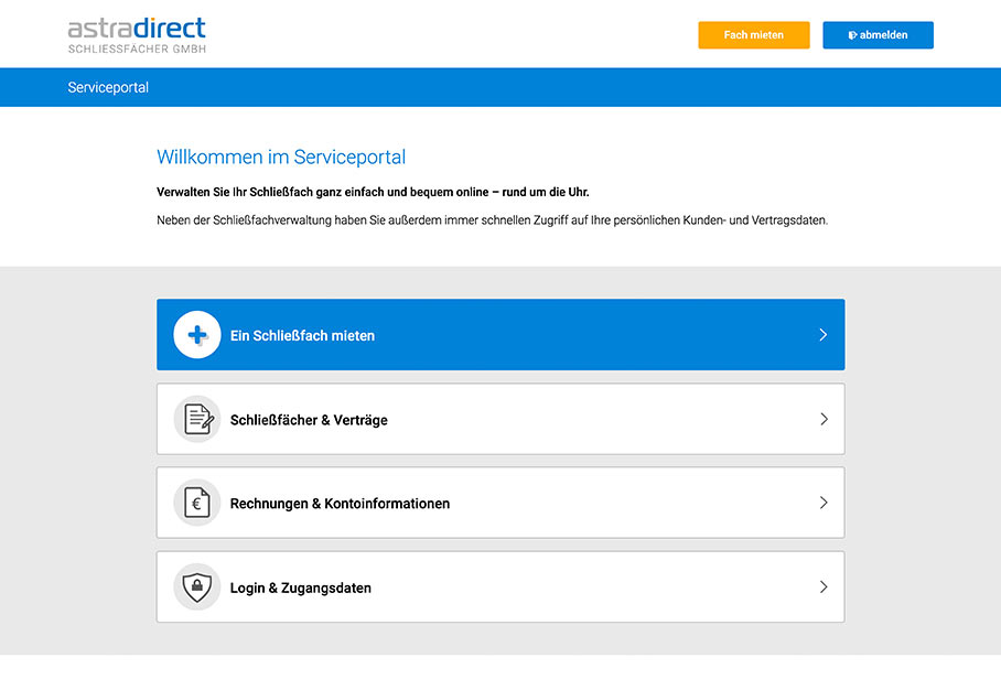 Eine Schutzbrief Versicherung von astradirect Schließfächer Transparente Preisübersicht bei astradirect Schließfächer