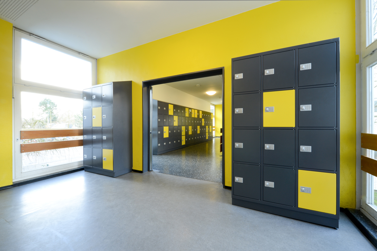 astradirect Schließfächer, Johannes Brahms Gymnasium Hamburg Die Schließfachanlage von astradirect, in dem Johannes Brahms Gymnasium in Hamburg